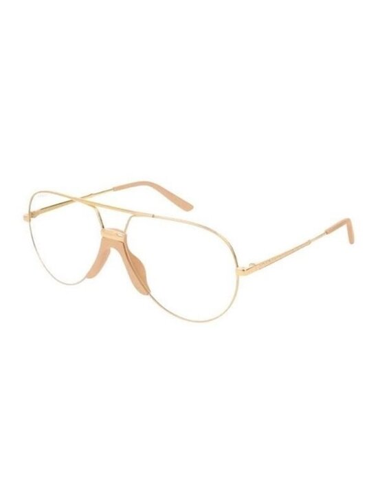 New GUCCI UNISEX AVIATOR GOLD GOLD TRANSPARENT SUNGLASSES GG0432S-30006312-001 main image 9